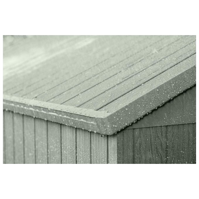 Keter 256879 Casetta da Giardino in Resina EVOTECH+ con Finestre Frontali e Pavimento Incluso colore Verde