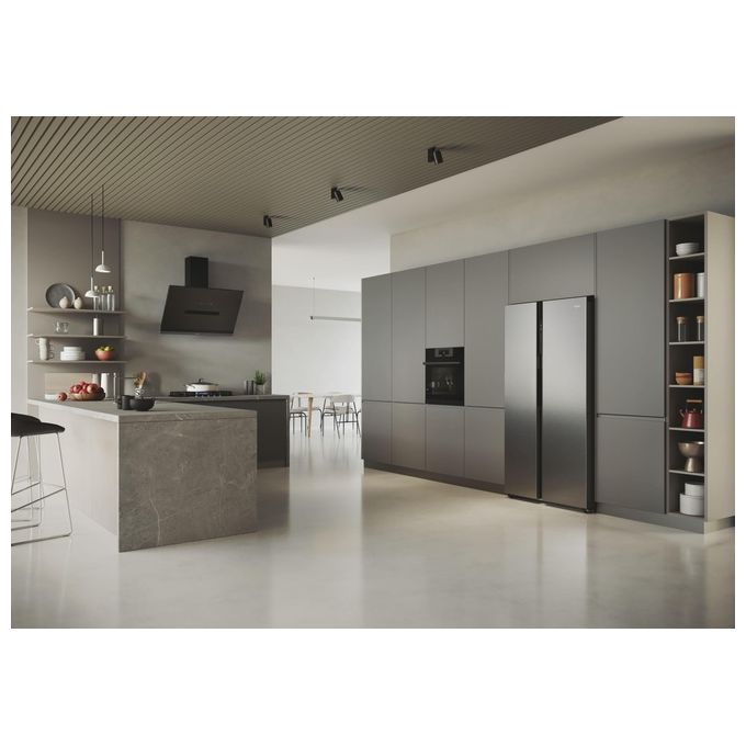 Haier HSR5918DNMP Serie 5 Frigorifero Side by Side 528 L 177,5 cm Classe D 38 dB Total No Frost Multi Airflow colore Platinum Inox