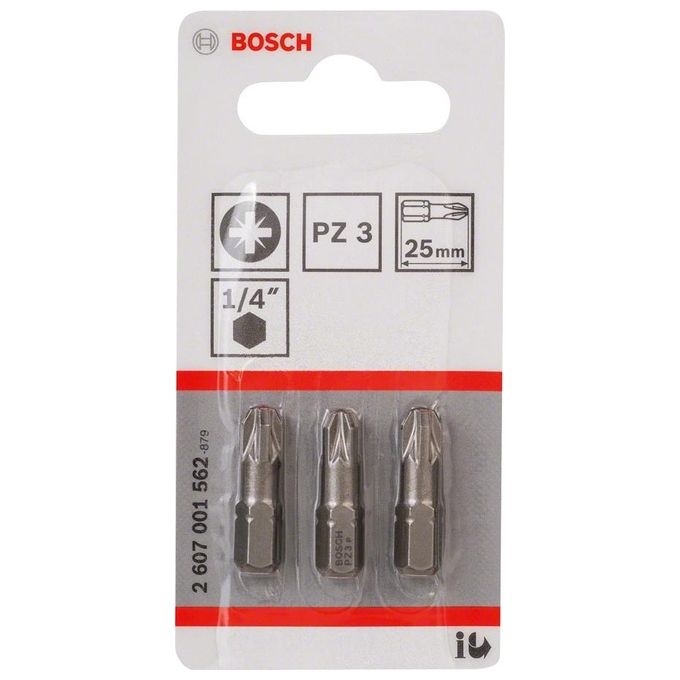 Bosch Punte per Cacciavite 2000W 240V Blu-Rosso 3 Pezzi