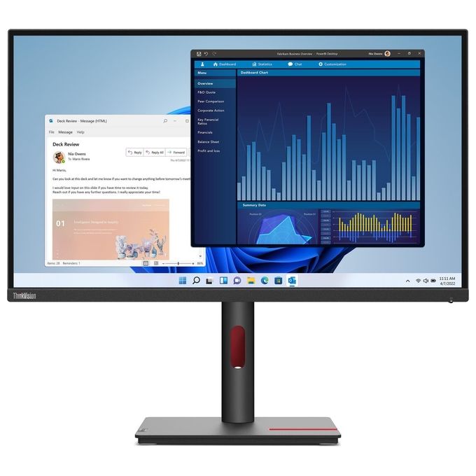 Lenovo 63A9GAT1EU ThinkVision T27p-30 Monitor PC 27'' 4K Ultra HD IPS 3840x2160 USB-C 90W Ethernet colore Nero