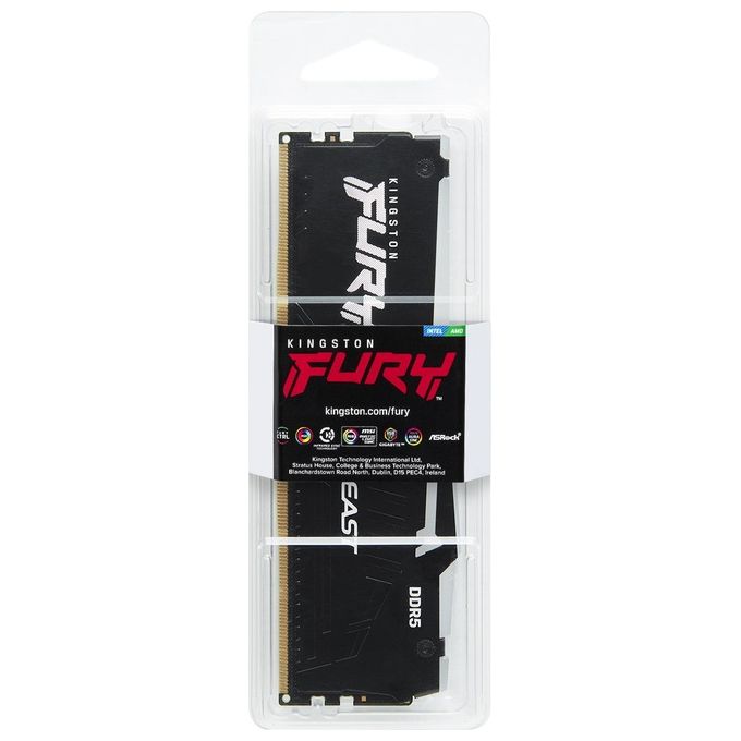 Kingston KF556C40BBA-16 FURY Beast Memoria RAM DDR5 16GB 5600MT-s CL40 Intel XMP 3.0 RGB colore Nero