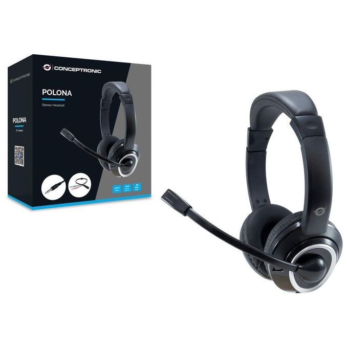 Conceptronic Home Audio Cuffie Professionali Archetto Connettore da 35mm Nero