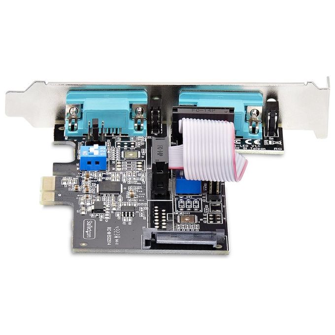 StarTech.com 2S232422485-PC-CARD Scheda Seriale PCIe a 2 porte RS232 RS422 RS485 DB9 UART 16C1050 Windows Linux TAA Compliant colore Nero