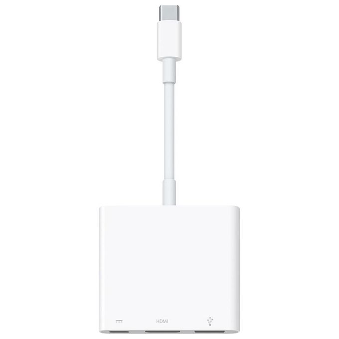 Apple MW5M3ZM-A Adattatore Multiporta da USB-C ad AV Digitale HDMI 4K USB 3.2 Tipo-A e Tipo-C colore Bianco