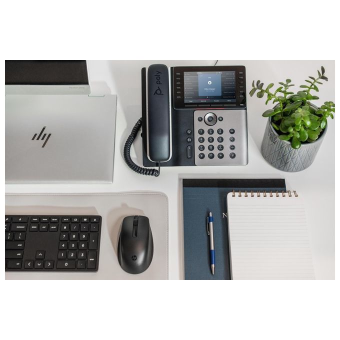 HP Poly 82M91AA Poly Edge E550 Telefono IP 12 tasti di linea programmabili display 5 pollici Wi-Fi Bluetooth NFC PoE colore Nero