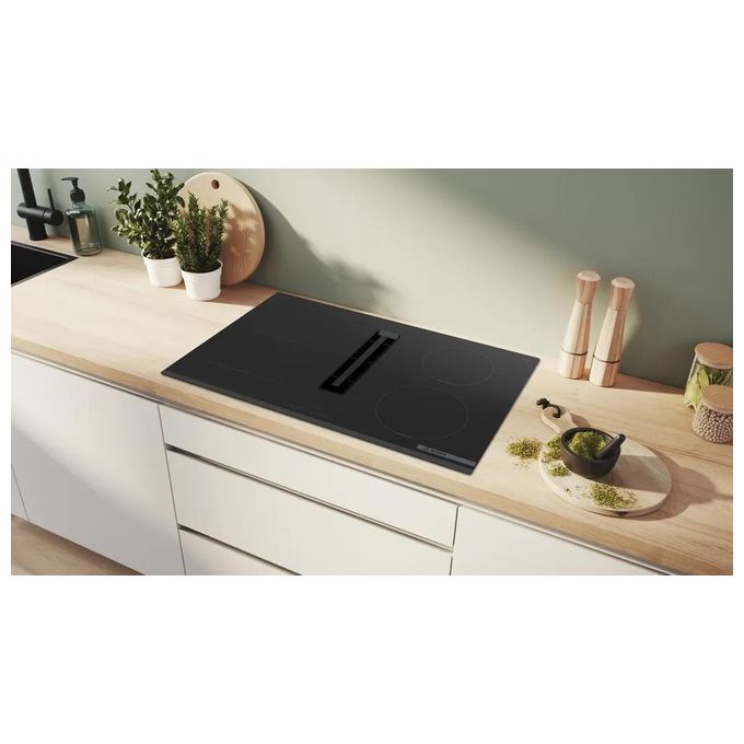 Bosch PVS831B16E Serie 4 Piano cottura a induzione 80 cm 4 zone con cappa integrata colore Nero