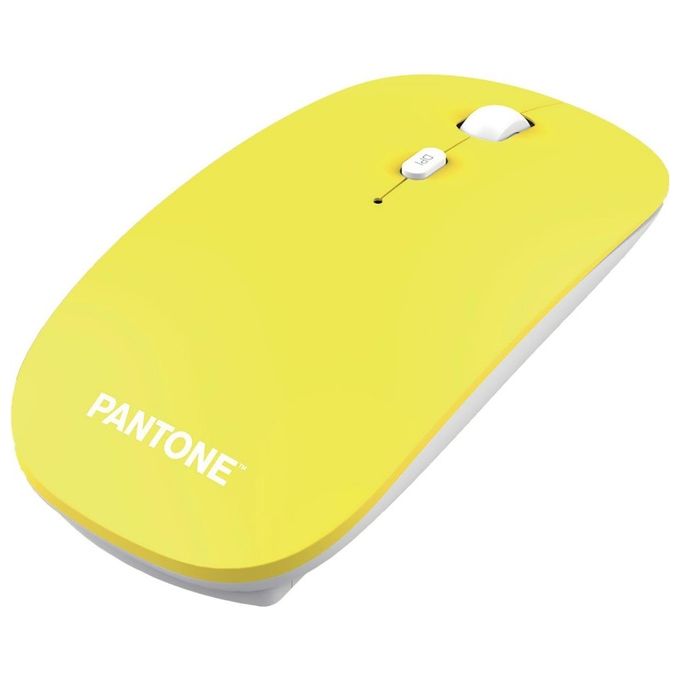 Pantone PT-KB09MY Mouse Wireless Ottico RF 2 Tasti per Casa colore Giallo