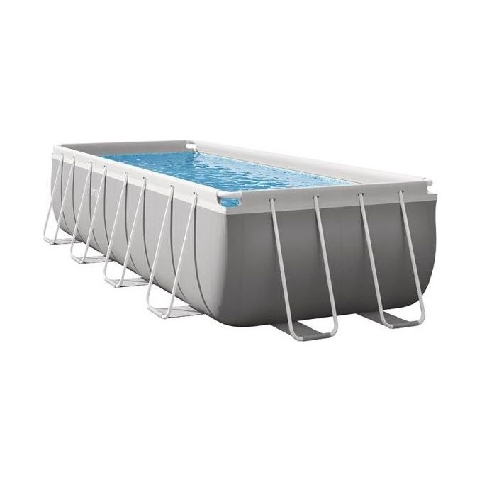 Intex 26790NP Prisma Frame Piscina Fuori Terra Rettangolare 400x200x122 cm 8418 L Pompa Filtro 2006 L-h Scaletta colore Grigio