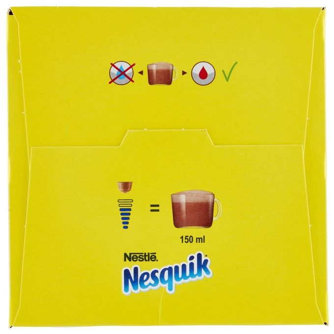 Nescafe capsule nesquik cioccolato al latte senza glutine per dolce gusto 16 pezzi 256g