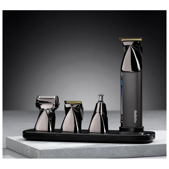BaByliss MT991E Super X Metal Regolabarba Multi Trimmer 15 in 1 Ioni di Litio 300 min Bagnato e Secco colore Nero e Cromato