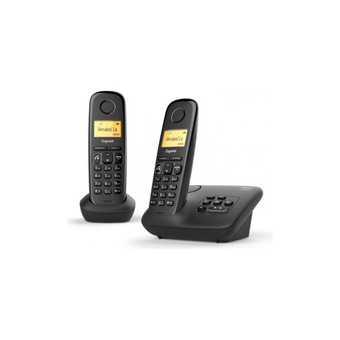 Gigaset A270A Duo Coppia Cordless Display 1,5'' Vivavoce Rubrica Segreteria Nero