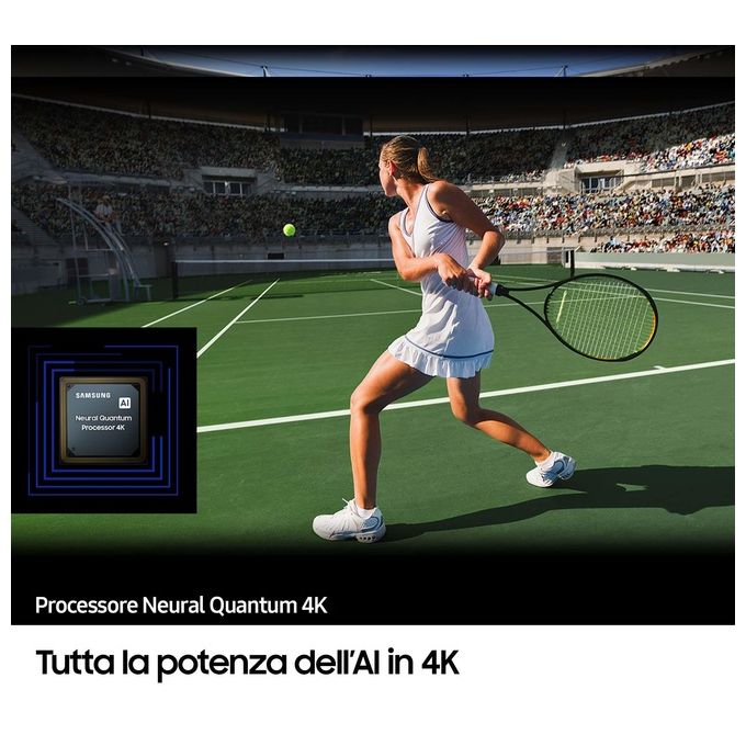 Samsung QE98Q80CATXZT Serie 8 Smart TV QLED 4K 98'' Neural Quantum 4K Motion Xcelerator Turbo+ Dolby Atmos colore Argento