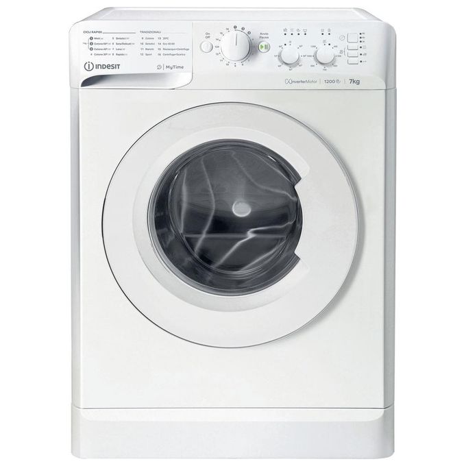 Indesit MTWC 71296 W IT Lavatrice 7 Kg Classe A Profondita' 54 cm Centrifuga 1200 giri Motore Inverter colore Bianco