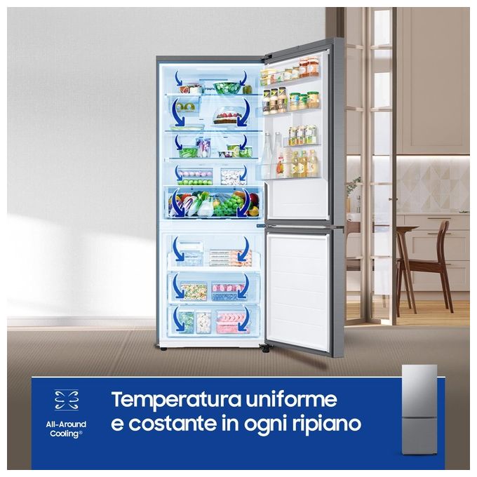 Samsung RB50DG602ES9 F1rst75 Frigorifero Combinato 508 L 192 cm Classe E 35 dB Total No Frost Wi-Fi SpaceMax colore Acciaio Inox