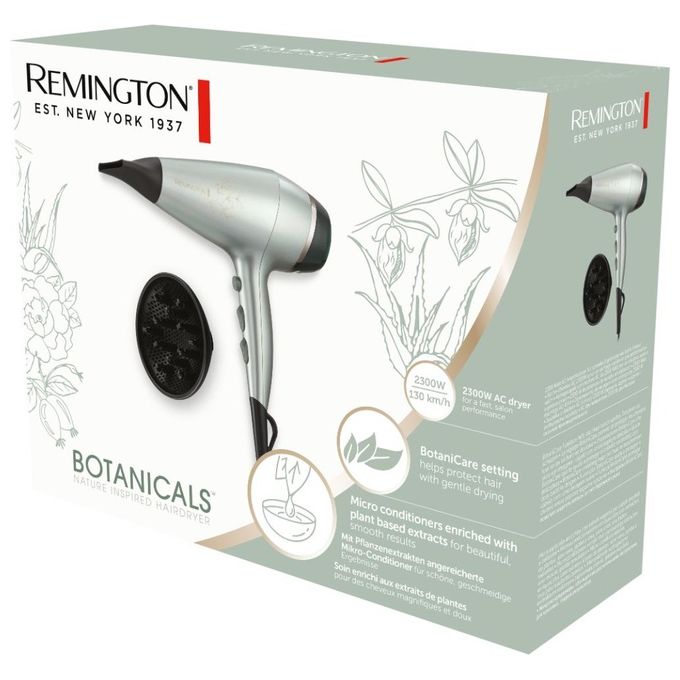 Remington AC5860 Botanicals Asciugacapelli 2300 W Ionico 2 velocita' 3 temperature con Diffusore colore Verde