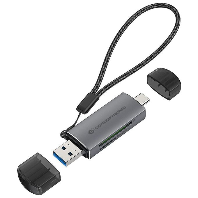 Conceptronic BIAN05G Lettore di Schede USB 3.2 Gen 1 Type-A-Type-C Grigio