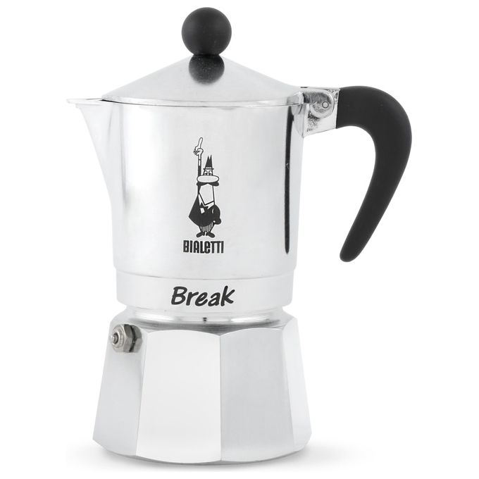 Bialetti Break Caffettiera Espresso Tazza 1 Alluminio Grigio 11x7x14 cm