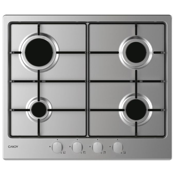Candy CHW6BRX Piano Cottura a Gas 4 Zone 60 cm Acciaio Inox