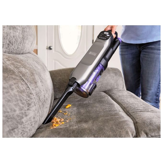 Black and Decker BHFEA640WG Scopa Elettrica Ricaricabile Senza Sacchetto Ciclonica 0,75 L 24 V 35 min colore Nero Acciaio Inox