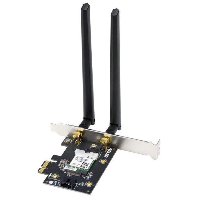 Asus PCE-AX1800 BT5.2 Scheda di Rete Interna PCIe WiFi 6 Dual Band 1775 Mbit-s Bluetooth 5.2 MU-MIMO OFDMA WPA3 colore Nero