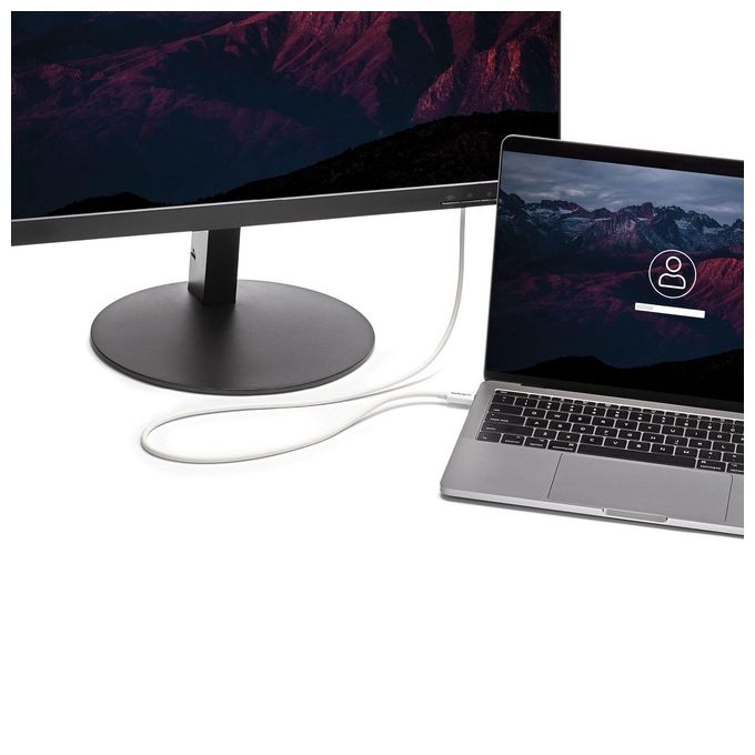 Startech Cavo Thunderbolt 3 Bianco da 2mt Compatibile Displayport