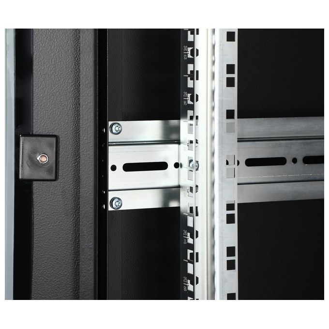Digitus DN-19 42U-6-6-B-1 Serie Unique Armadio Rack 42U in Acciaio con Porta in Vetro e Predisposizione Ventilazione colore Nero
