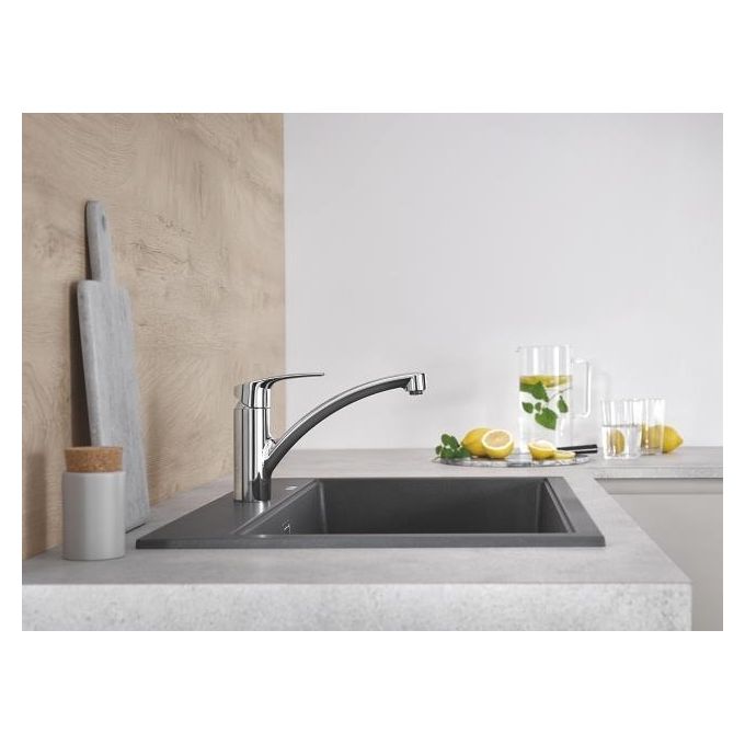 Grohe 33281003 Eurosmart Miscelatore Lavello Monocomando Canna Bassa Monoforo Ugello Girevole 140° SilkMove colore Cromo