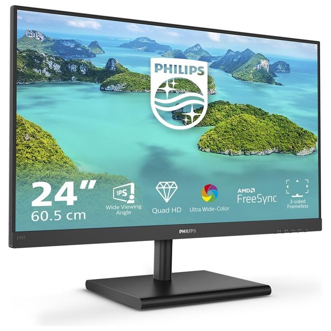 Philips Monitor 23.8'' LCD IPS E Line 245E1S - 00 2560x1440 Quad HD Tempo di Risposta 4 ms