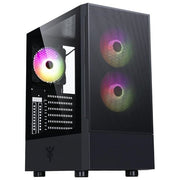 Itek ITGCASIB30 SIISBE 3.0 PC Case Gaming Midi Tower ATX 3x120mm Ventole ARGB USB3 Vetro Temperato con Cerniera colore Nero