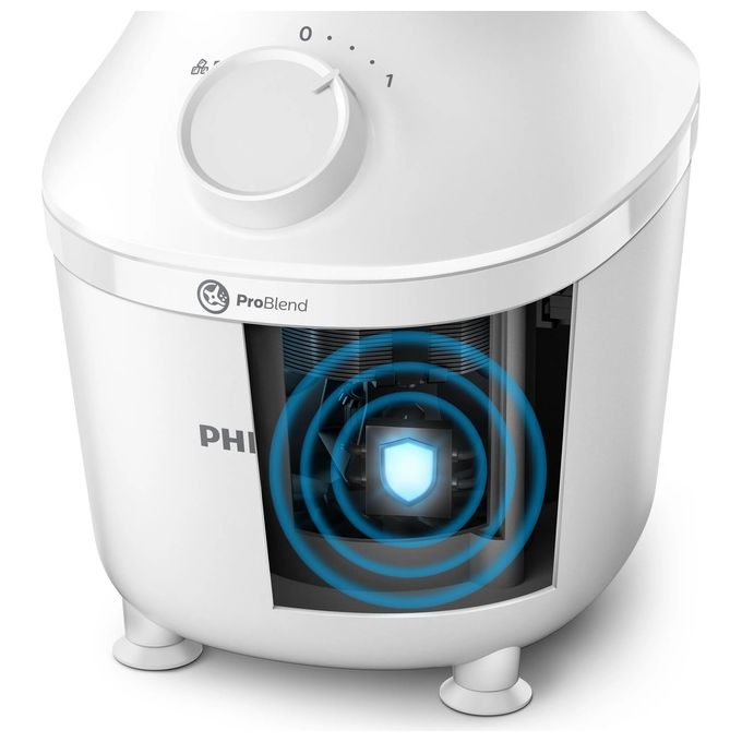 Philips HR2041-00 3000 Series Frullatore da Tavolo ProBlend 450W 1,9 L 4 velocita' Tritaghiaccio colore Bianco