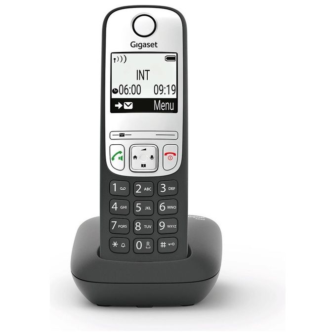 Gigaset S30852-H2810-B101 A690 Telefono Cordless Analogico con Vivavoce Identificatore di Chiamata Rubrica 100 Voci colore Nero
