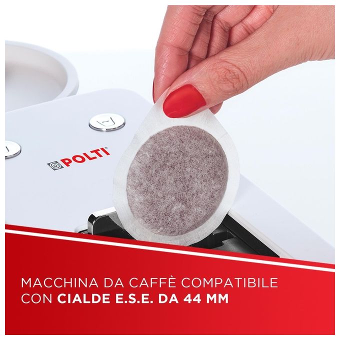 Polti PCEU0127 Coffea S15W Macchina da caffe' a Cialde E.S.E. 0,85 L 19 bar 1400 W 54 Cialde incluse colore Bianco