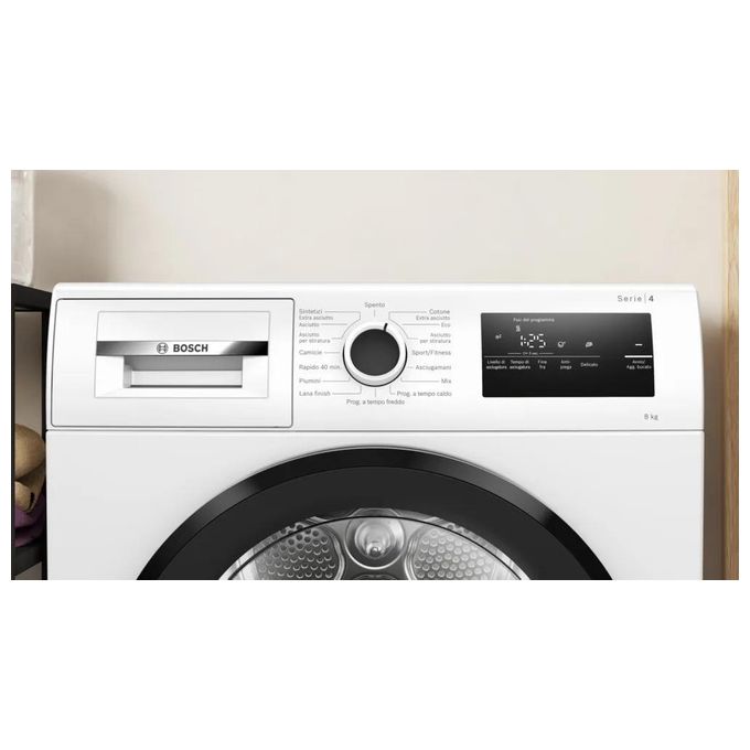 Bosch WTH85298II Serie 4 Asciugatrice Pompa di Calore 8 Kg Classe A++ AutoDry SensitiveDrying 63 dB (84x60x61 cm) colore Bianco