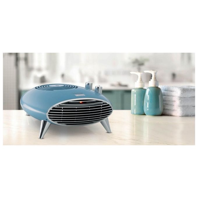 Ariete 8211-05 Vintage Termoventilatore da Tavolo 2000W 2 Velocita' Termostato Regolabile Funzione Ventilazione colore Celeste