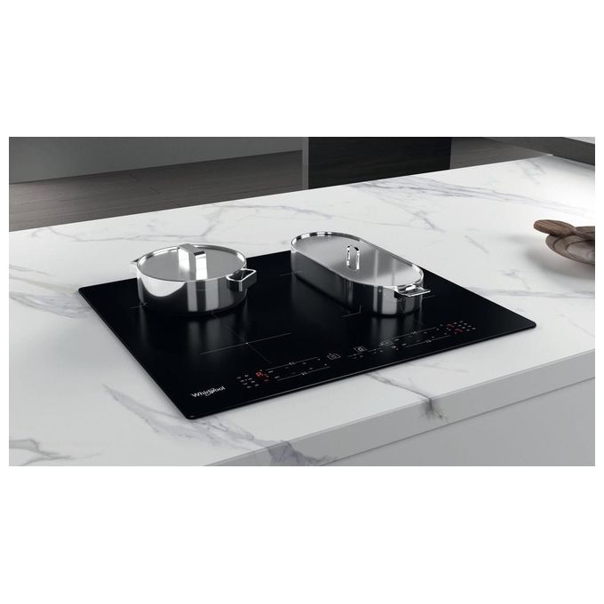 Whirlpool WBB8360NE Piano cottura a Induzione 59 cm 4 zone ConnexionZone Booster 6°Senso Touch colore Nero