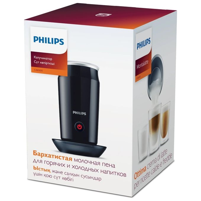 Philips CA6500-63 Milk Twister Montalatte Elettrico Schiuma Calda e Fredda 120 ml Rivestimento Antiaderente colore Nero