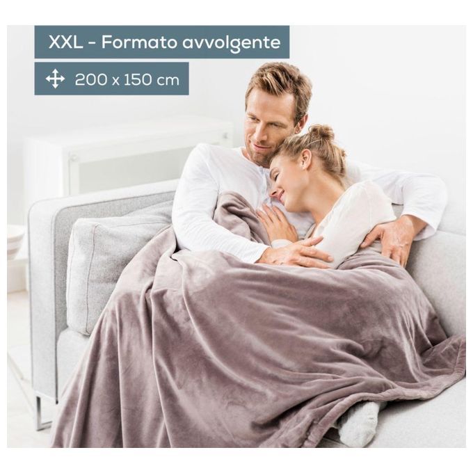 Beurer HD150 XXL Coperta Termica 150 W 6 livelli di temperatura 200x150 cm colore Taupe