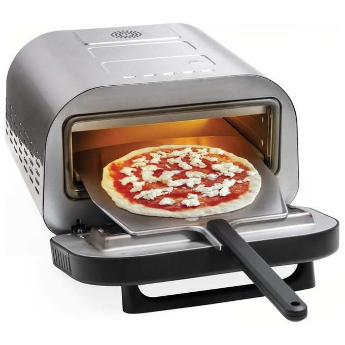 Macom 884 Just Kitchen Forno per Pizza Elettrico Pietra Refrattaria 32 cm 1700W 400°C Timer Digitale colore Nero Inox