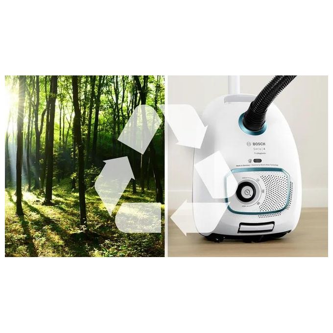 Bosch BGB41HYG1H Serie 4 Aspirapolvere a Cilindro con Sacco HEPA 4 L 600 W 75 dB colore Bianco
