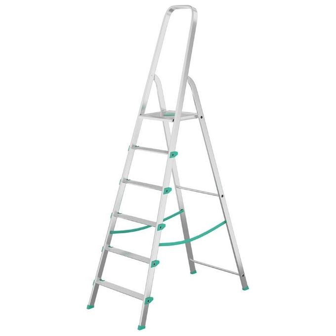 Colombo Scala LIBELLULA 6 gradini in alluminio con gradini antiscivolo piedini antiscivolo portata max 150kg EN131 Made in Italy
