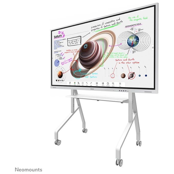 Neomounts FL50-525WH1 Move Go Carrello TV da Pavimento 55'' 86'' 76 Kg VESA 900x600 mm certificazione TÜV colore Bianco