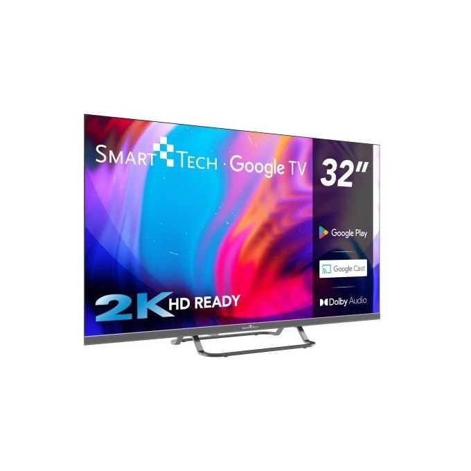 Smart-Tech 32HG01V Smart TV 32'' HD DLED Google TV DVB-T2 DVB-C DVB-S2 Wi-Fi Bluetooth 3 HDMI Classe E colore Grigio