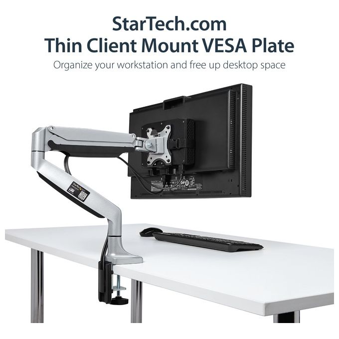 StarTech ACCSMNT Supporto VESA Thin Client Montaggio Sotto Scrivania VESA 75x75 100x100 mm fino a 5 Kg colore Nero