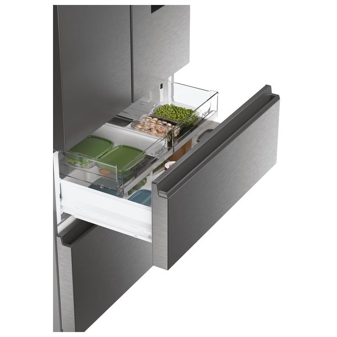 Haier HFW7819EWMP Cube 83 Serie 7 Frigorifero 4 Porte 537 L 192.5 cm Classe E 37 dB No Frost Wi-Fi colore Platino Acciaio Inox