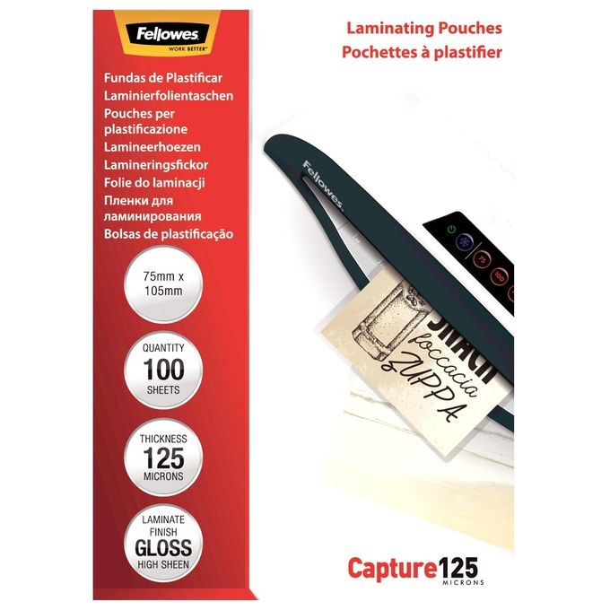 Fellowes Cf100pouch 75x105 125micron