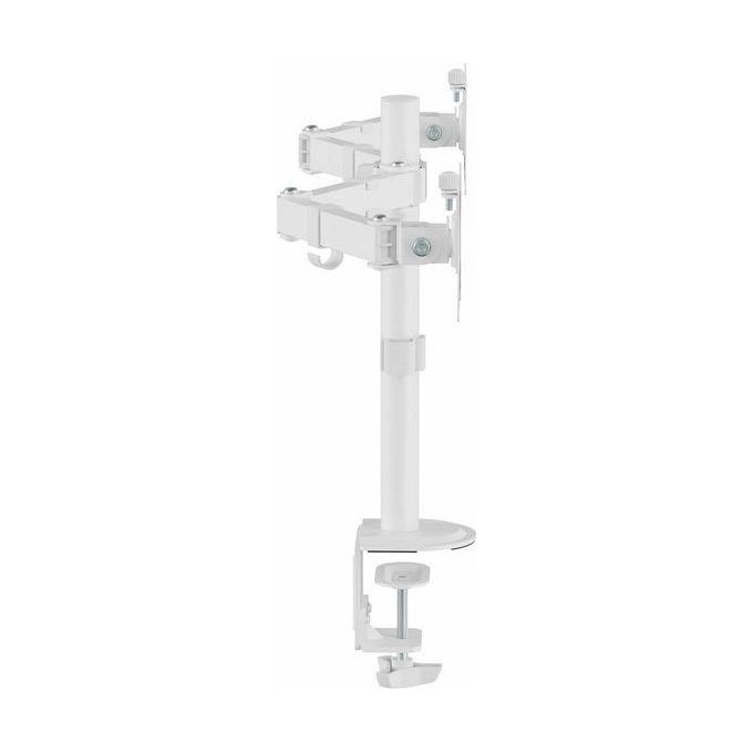 Equip 650167 Supporto da Tavolo Doppio Monitor Articolato 17'' 32'' VESA 100x100 Regolazione Altezza colore Bianco