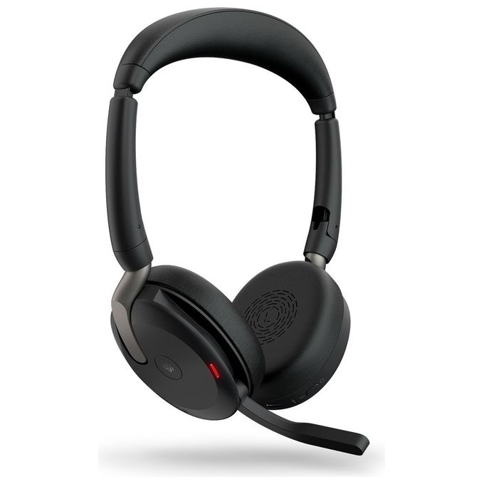 Jabra 26699-999-999 Evolve 2 65 Flex Cuffie Stereo Wireless Bluetooth con Cancellazione del Rumore Jabra ClearVoice e ANC ibrida Certificate per MS Teams colore Nero
