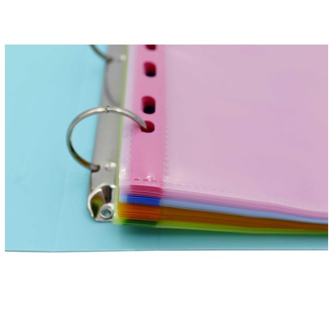 Favorit Confezione 25 Buste a Foratura Universale Colorate Formato Interno 22x30cm Arancio