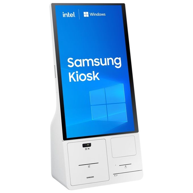 Samsung LH24KMC3BGCXEN KM24C-3 Kiosk Design Monitor LED 24'' Full HD Touch Screen Capacitivo Windows 10 IoT Enterprise Intel Core i3 colore Bianco