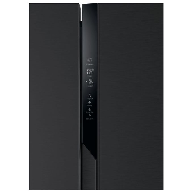 Haier HSR3918ENPB Serie 3 Frigorifero Side by Side 528 L 177,5 cm Classe E 38 dB No Frost Multi Air Flow colore Nero